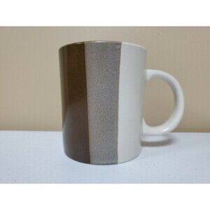 2005 Joseph Abboud Shadow Stripe Coffee Cup Mug Brown Cream 12 oz.